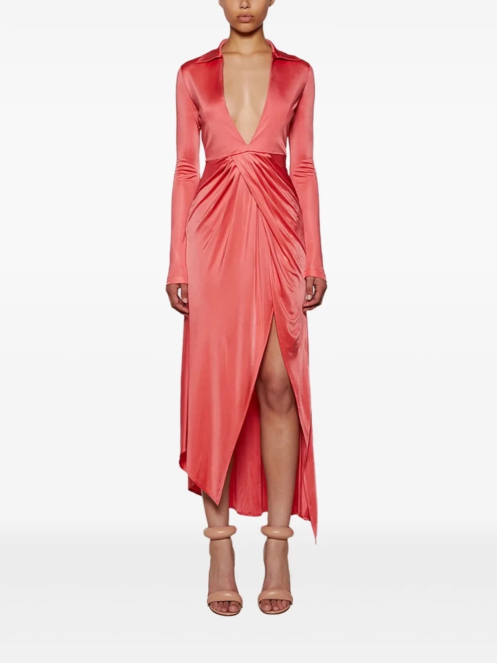 GIVENCHY | MSRP $5,349 BNWT Coral Draped Dress Size 40 US L